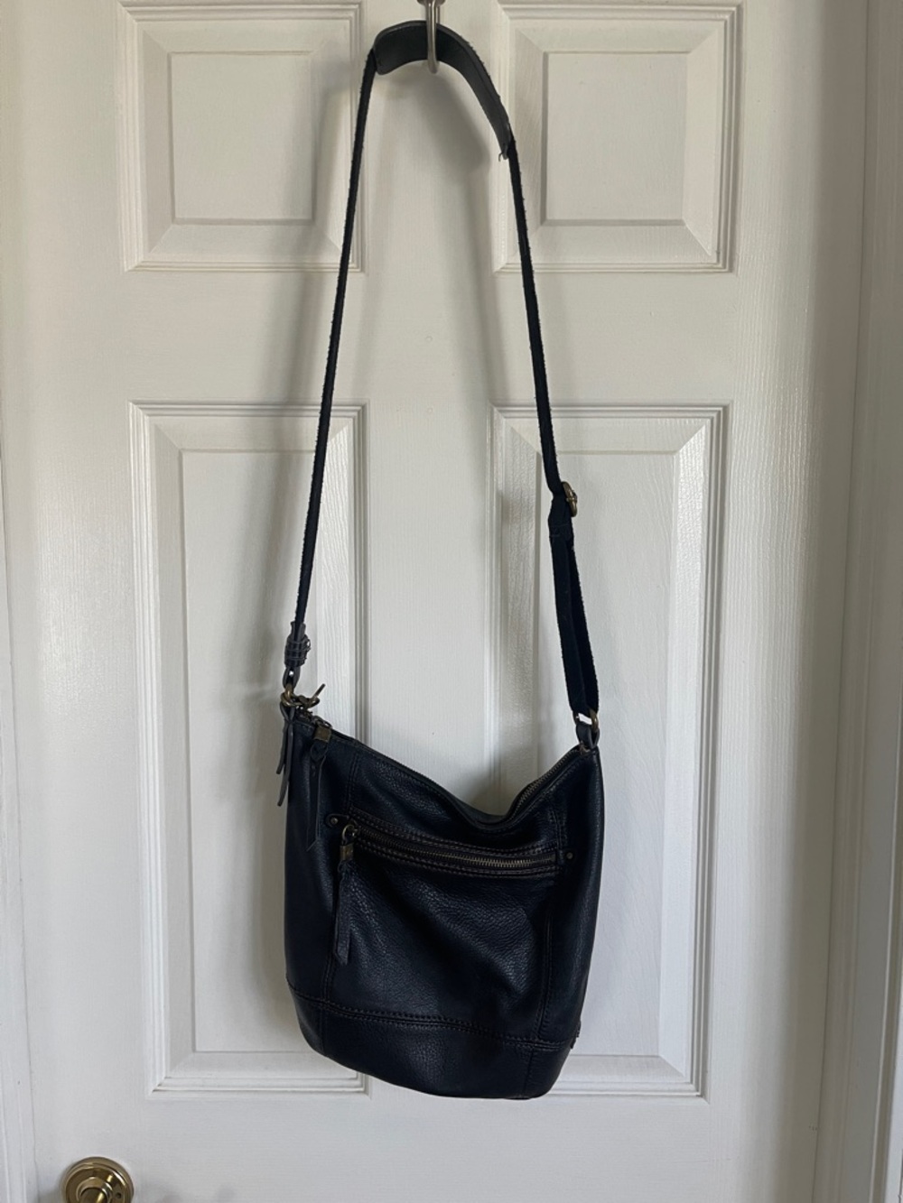 The Sak Black Pebbled Leather Crossbody with Zip Pocket - Picture 2 of 6